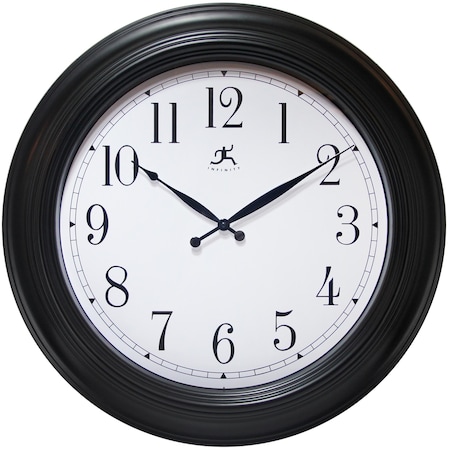 Classic Black - 24 Black Round Wall Clock, Silent Movement
